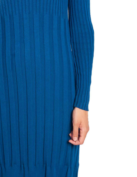 Vestido largo punto azul bedia skfk sommes demode zaragoza