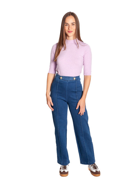 Jeans azules botones dorados meisie sommes demode zaragoza.