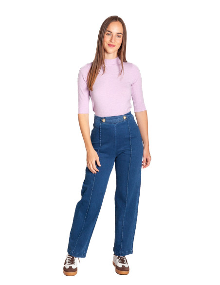 Jeans azules botones dorados meisie sommes demode zaragoza.
