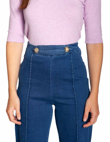 Jeans azules botones dorados meisie sommes demode zaragoza.