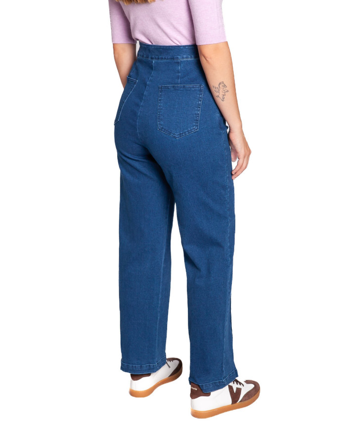 Jeans azules botones dorados meisie sommes demode zaragoza.