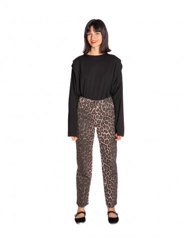 Pantalón denim leopardo Kenna Byoung Sommes Demode Zaragoza