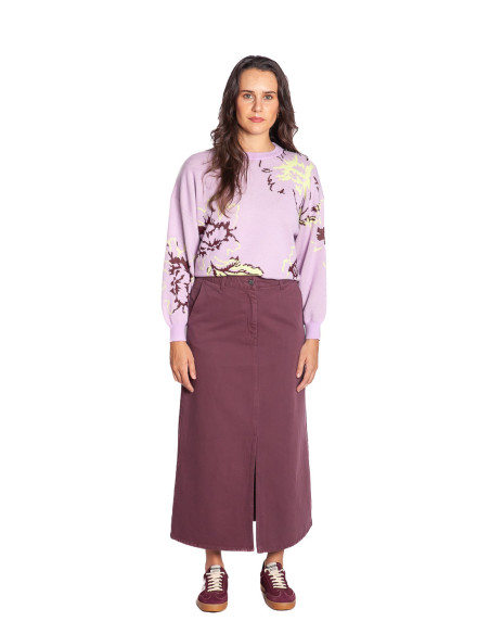 Falda midi color berenjena Skippa CKS Sommes Demode Zaragoza