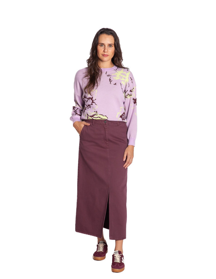 Falda midi color berenjena Skippa CKS Sommes Demode Zaragoza