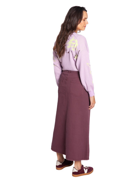 Falda midi color berenjena Skippa CKS Sommes Demode Zaragoza