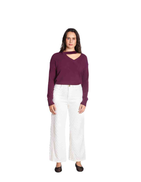 Pantalón denim blanco textura skatie sommes demode zaragoza