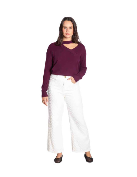 Pantalón denim blanco textura skatie sommes demode zaragoza
