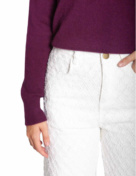 Pantalón denim blanco textura skatie sommes demode zaragoza