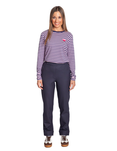 Pantalón recto navy con doble yaya sommes demode zaragoza