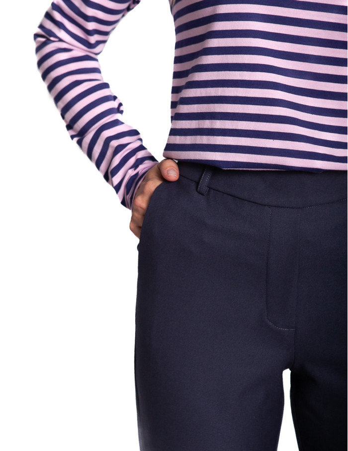 Pantalón recto navy con doble yaya sommes demode zaragoza