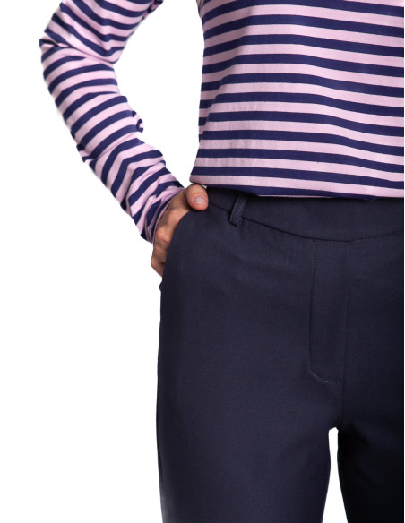 Pantalón recto navy con doble yaya sommes demode zaragoza
