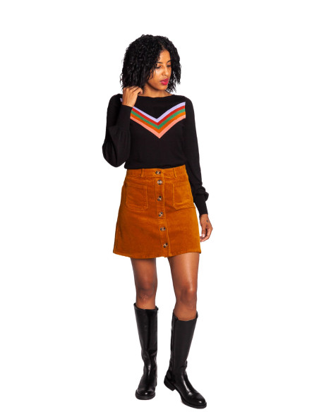 Falda corta pana color ocre garbo king louie sommes demode zaragoza