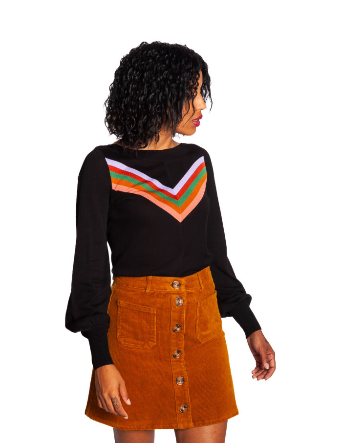 Falda corta pana color ocre garbo king louie sommes demode zaragoza