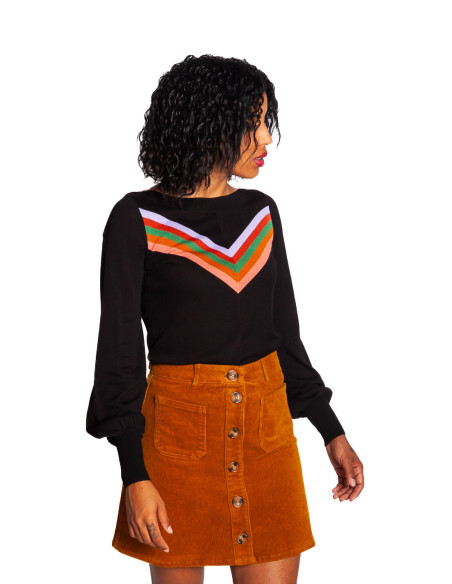 Falda corta pana color ocre garbo king louie sommes demode zaragoza