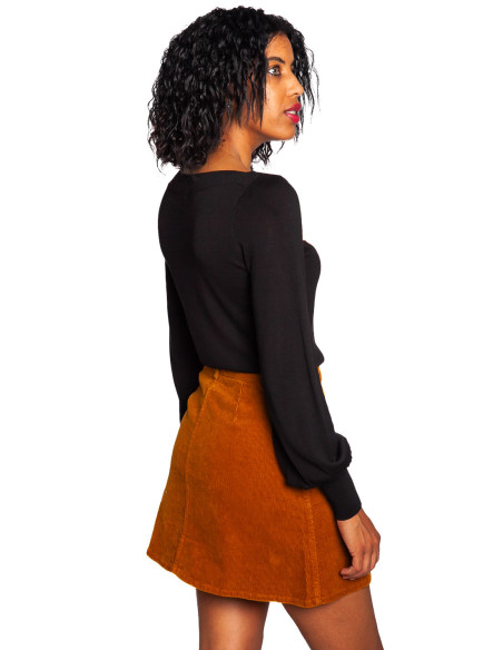 Falda corta pana color ocre garbo king louie sommes demode zaragoza