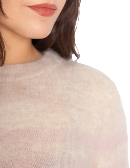 Jersey mohair crudo rayas rosa pastel yaya sommes demode zaragoza