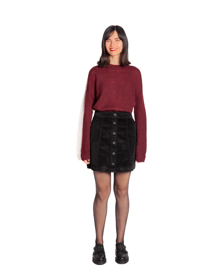 Vestido corto de punto burdeos onema byoung sommes demode zaragoza