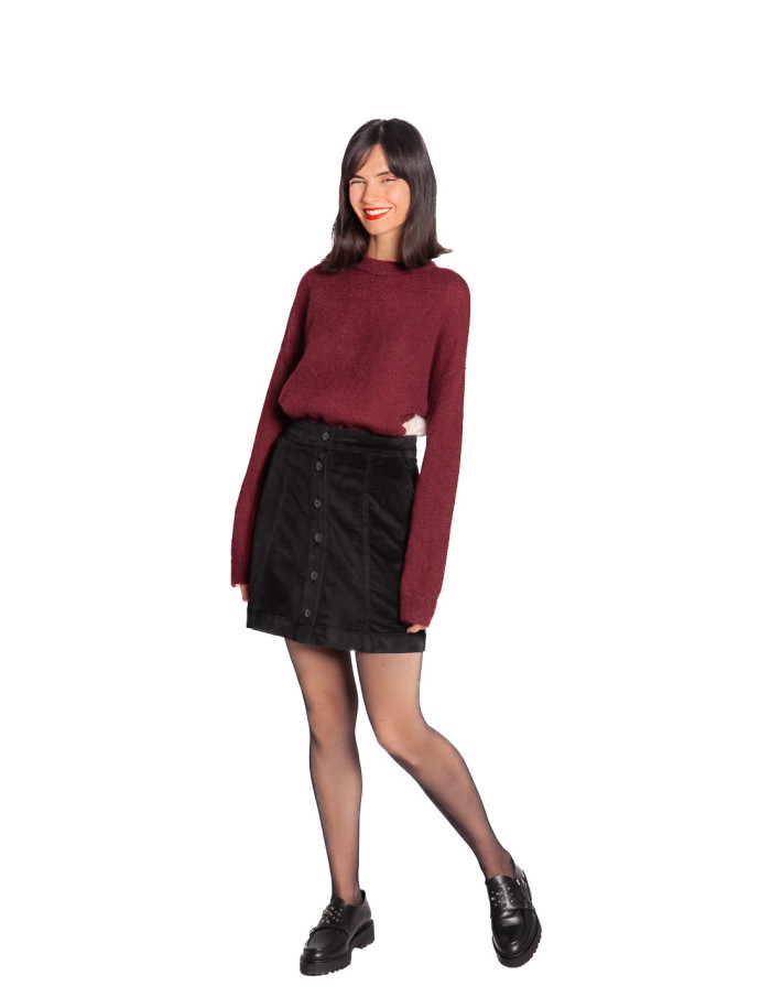 Vestido corto de punto burdeos onema byoung sommes demode zaragoza