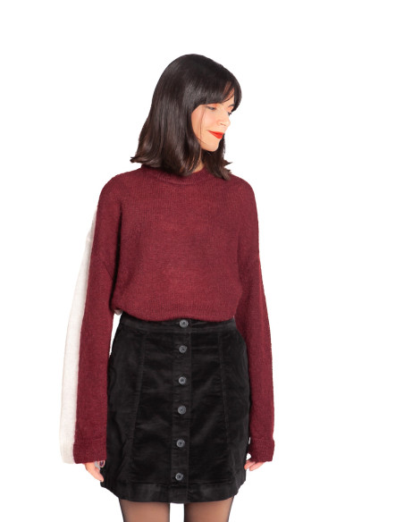 Vestido corto de punto burdeos onema byoung sommes demode zaragoza