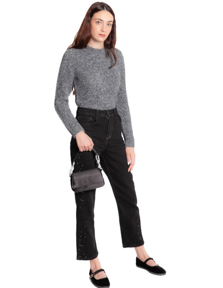 Bolso negro cadena plata baily Ichi Sommes Demode Zaragoza