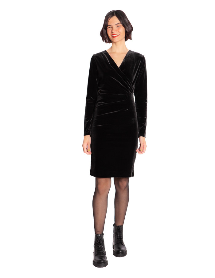 vestido terciopelo negro perlina byoung sommes demode zaragoza