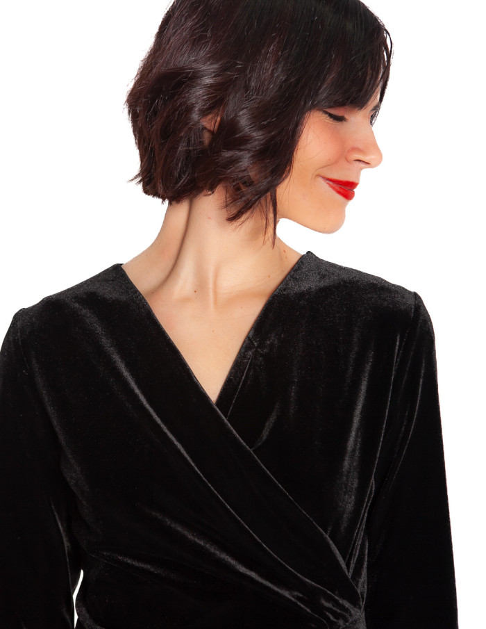 vestido terciopelo negro perlina byoung sommes demode zaragoza