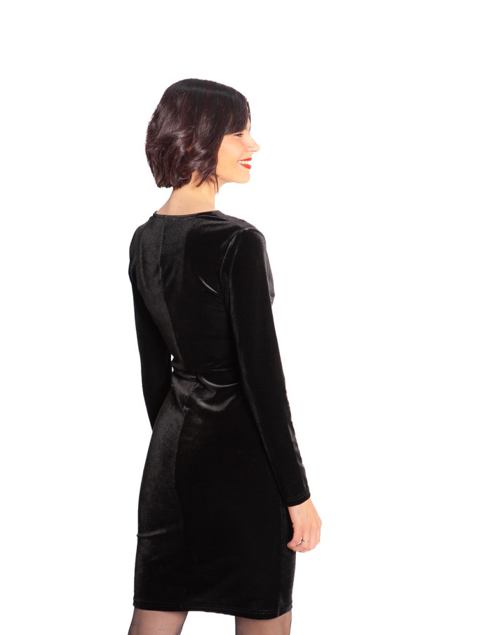 vestido terciopelo negro perlina byoung sommes demode zaragoza