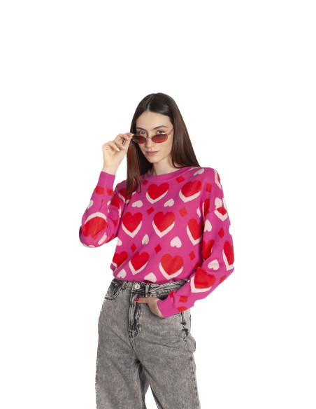 Jersey rosa corazones rojos andi Sugarhill Brighton Sommes Demode Zaragoza