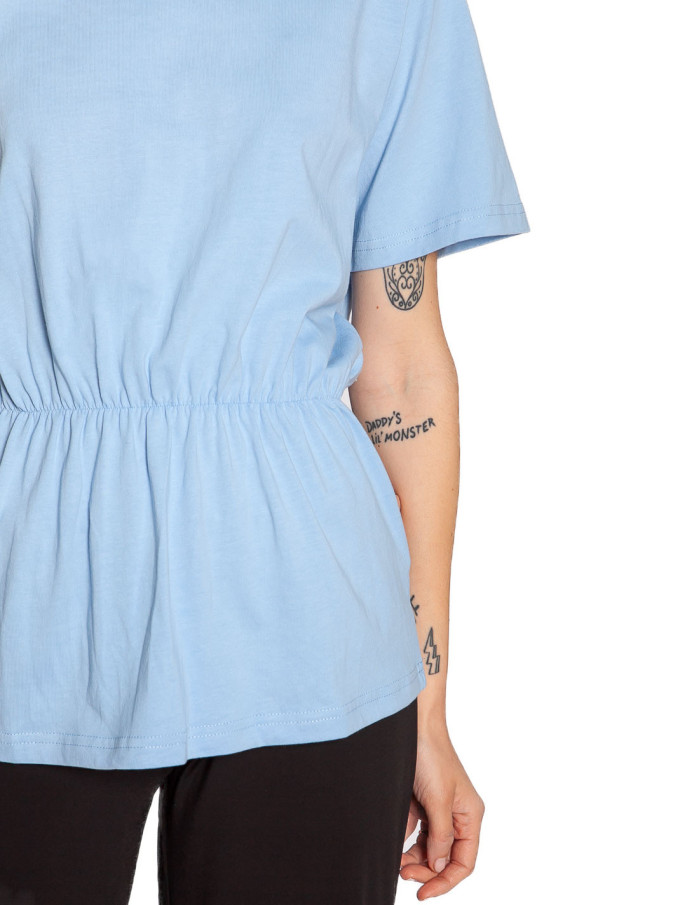 camiseta algodon corte peplum azul noelia ichi sommes demode zaragoza