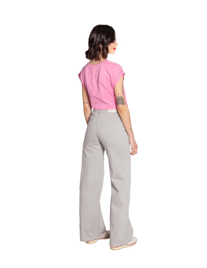 Jeans pernera recta con camapana gris claro Yaya Sommes Demode Zaragoza