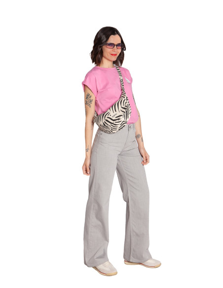 Jeans pernera recta con camapana gris claro Yaya Sommes Demode Zaragoza