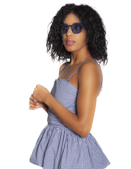 Top tirantes peplum print vichy navy Valo Grace and Mila Sommes Demode Zaragoza