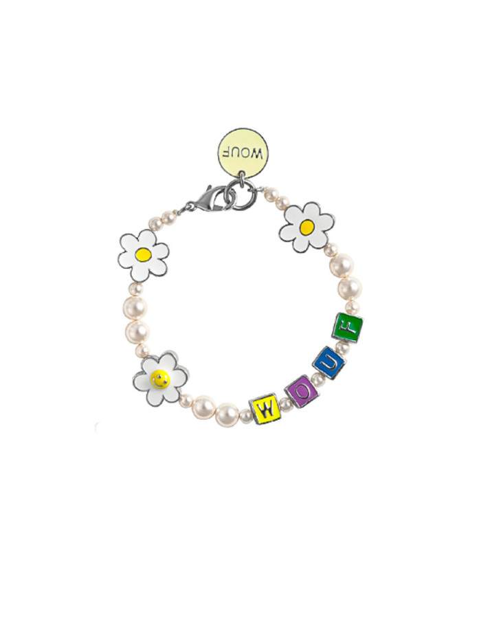 Pulsera cuentas perladas y margaritas Daisy Sommes Demode Zaragoza