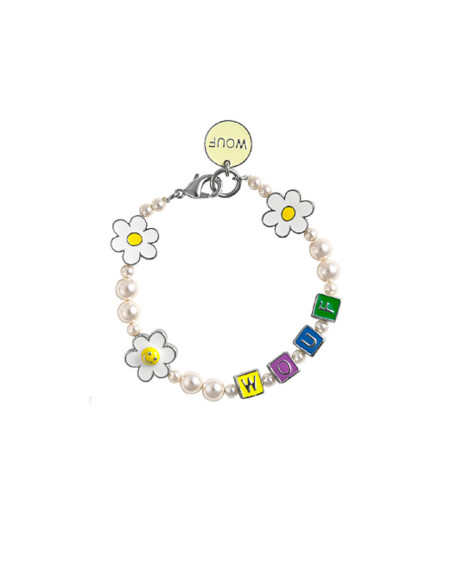 Pulsera cuentas perladas y margaritas Daisy Sommes Demode Zaragoza