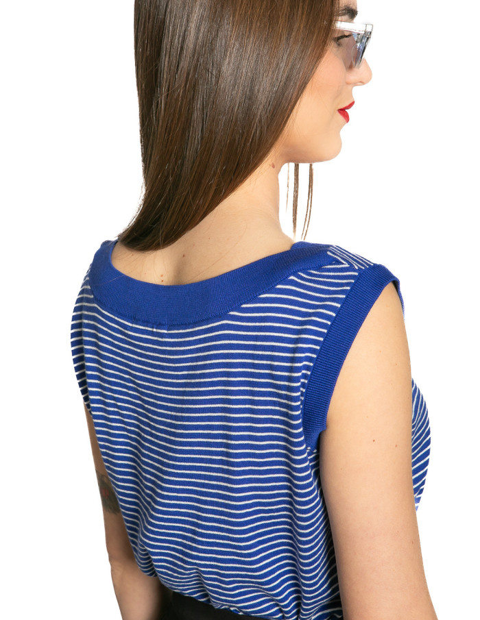 Top punto fino azul estampado ancla Eva King Louie Sommes Demode Zaragoza