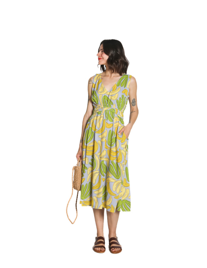 vestido midi estampado bananas guineo compañia fantastica sommes demode zaragoza