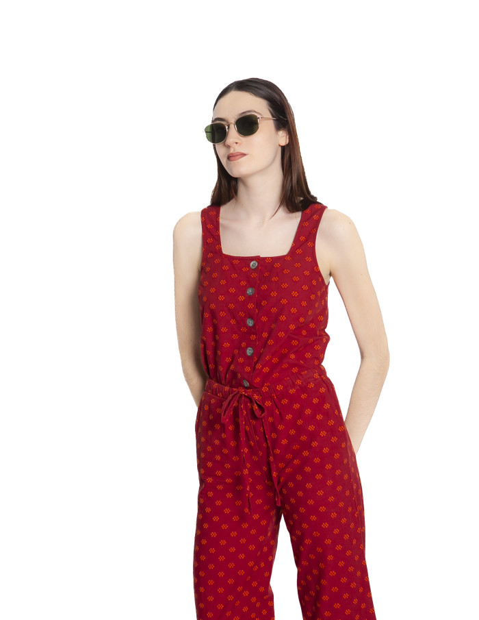 pantalon jacquard rojo con topos nice things sommes demode zaragoza