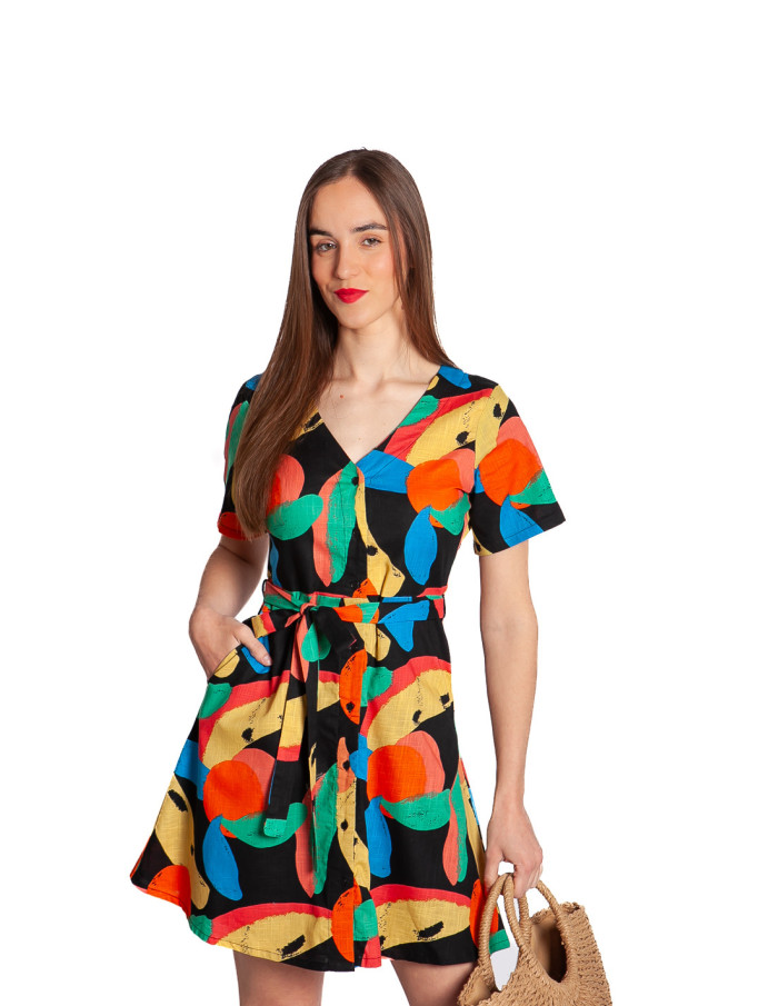Vestido corto estampado tutti frutti Compañía Fantástica Sommes Demode Zaragoza