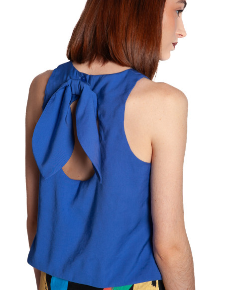 Top crop azul electrico lazada espalda Pepa Loves Sommes Demode Zaragoza