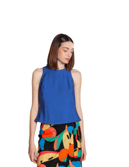 Top crop azul electrico lazada espalda Pepa Loves Sommes Demode Zaragoza