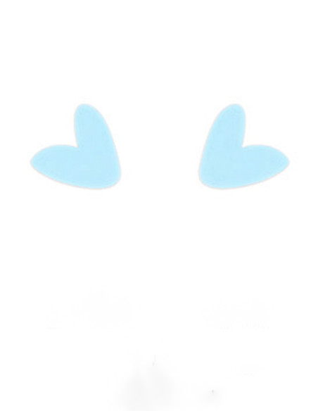Pendientes corazon mini azul pastel papiroga Sommes Demode Zaragoza