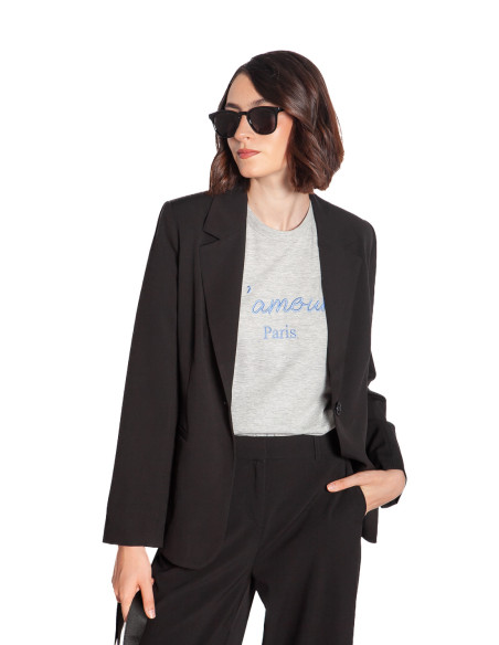 Blazer hombreras color negro Danta Byoung Sommes Demode Zaragoza