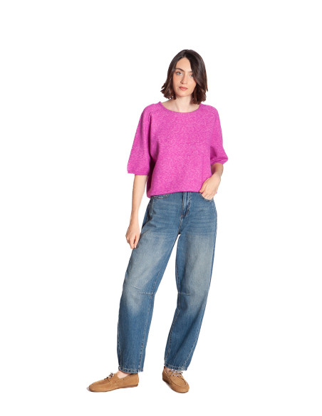 Jeans corte barrel mid blue Kalluna byoung Sommes Demode Zaragoza