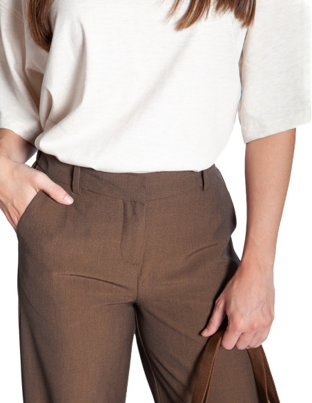 Pantalón recto color marrón jaspeado Danta Byoung Sommes Demode Zaragoza
