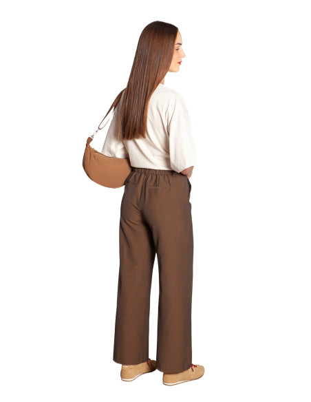 Pantalón recto color marrón jaspeado Danta Byoung Sommes Demode Zaragoza