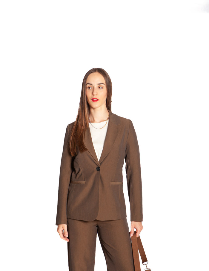 Blazer hombreras color marrón jaspeado Danta Byoung Sommes Demode Zaragoza