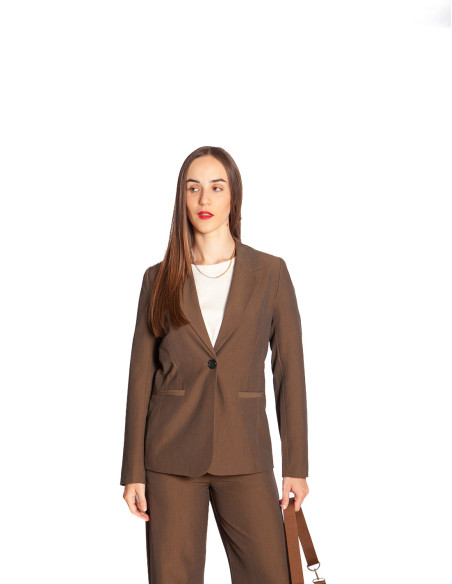 Blazer hombreras color marrón jaspeado Danta Byoung Sommes Demode Zaragoza