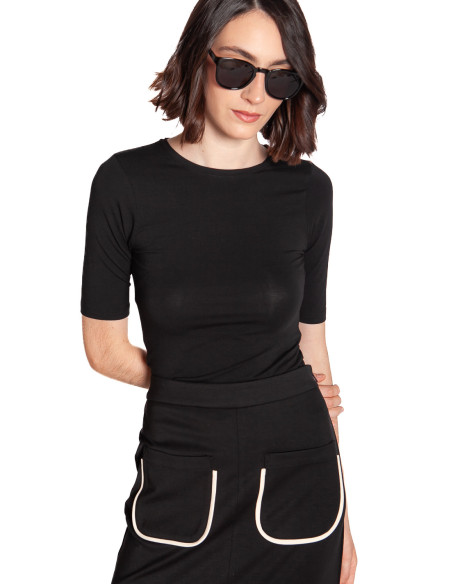 Falda midi negra con bolsillos Habea Skfk Sommes Demode Zaragoza