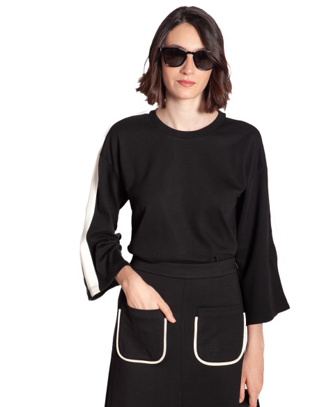 Falda midi negra con bolsillos Habea Skfk Sommes Demode Zaragoza