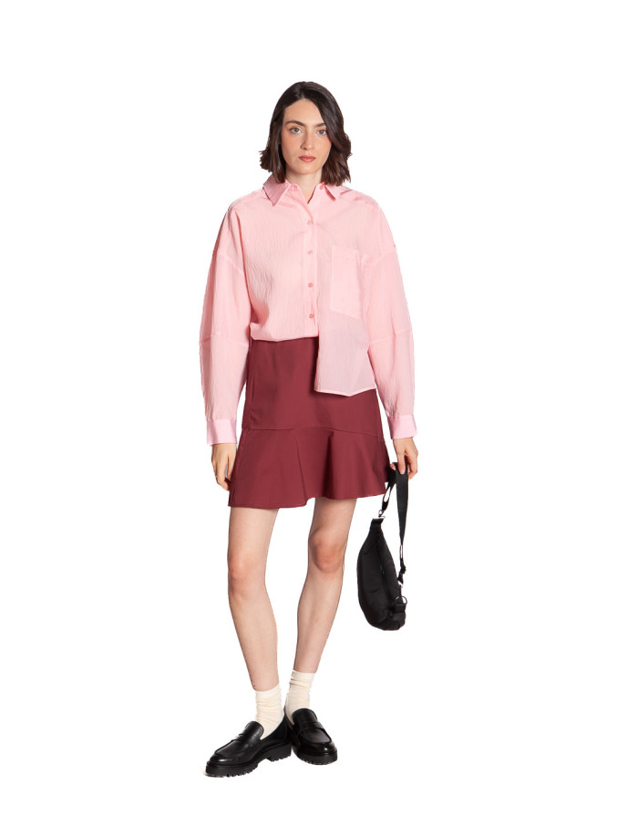 Falda corta con volante color granate Skutie Cks Sommes Demode Zaragoza
